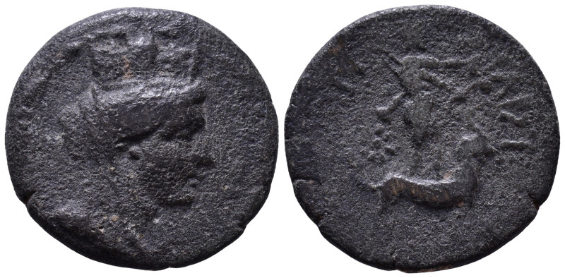 CILICIA. Tarsos. 164-27 BC. Obv: Turreted, veiled and draped bust of Tyche right...