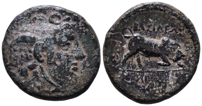 SELEUKID KINGDOM. Seleukos I Nikator. 312-281 BC. Obv: Winged head of Medusa rig...