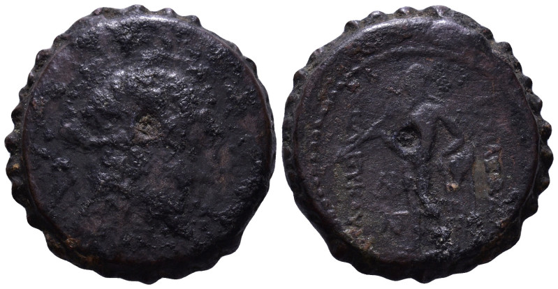 Antiochos VI Dionysos. 144-142 BC. Ake-Ptolemais. Obv: Radiate and diademed head...