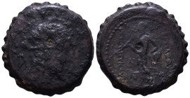 Antiochos VI Dionysos. 144-142 BC. Ake-Ptolemais. Obv: Radiate and diademed head of Antiochos VI to right. Rev: BAΣIΛEΩΣ ANTIOXOY EΠIΦANOYΣ ΔIONYΣOY A...