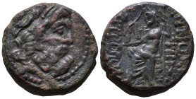 SYRIA. Seleucis and Pieria. 63-28 BC. Uncertain date. Tetrachalkon. Obv: Laureate head of Zeus right. Rev: ANTIOXEΩN THΣ MHTPOΠOΛEΩΣ Zeus seated left ...