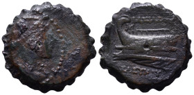 SELEUKID KINGDOM. Alexander I Balas. 152-145 BC. Obv: Diademed head of Alexander Balas to right. Rev: BAΣIΛEΩΣ AΛEΞANΔPOY Prow of galley to left, mono...