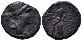 SELEUKID KINGDOM. Seleukos III Soter (Keraunos). 226-223 BC. Obv: Draped bust of Artemis to right; quiver at shoulder. Rev: ΒΑΣΙΛΕΩΣ ΣΕΛΕΥΚΟΥ Apollo D...