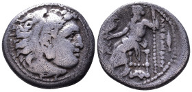 KINGS of MACEDON. Alexander III 'the Great'. 336-323 BC, Struck under Menander. Magnesia ad Maeandrum, circa 325-323 BC. Drachm AR Obv: Head of Herakl...