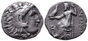 KINGS of MACEDON. Alexander III 'the Great'. 336-323 BC, Posthumous issue, Lampsacus, circa 310-301 BC. Drachm AR Obv: Head of Herakles right, wearing...