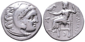 KINGS of MACEDON. Alexander III 'the Great'. 336-323 BC, Posthumous issue, Kolophon, circa 310-301 BC. Drachm AR Obv: Head of Herakles right, wearing ...