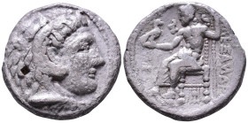 KINGS of MACEDON. Alexander III ‘the Great’ Circa 325-323 BC, Babylon, Lifetime issue. Tetradrachm AR Obv: Head of Herakles right, wearing lion skin. ...