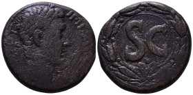 SYRIA. Seleucis and Pieria. Antioch. Augustus. 27 BC-14 AD. Obv: IMP AVGVST TR POT• Laureate head of Augustus to right.
Rev: Large S . C within wreath...