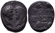 COMMAGENE. Doliche. Marcus Aurelius with Lucius Verus 161-180 AD. Obv: Laureate heads of Marcus Aurelius and Lucius Verus facing one another. Rev: ΔΟΛ...
