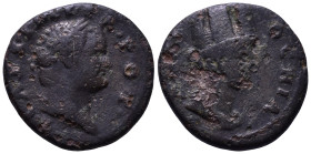 SYRIA. Seleucis and Pieria. Antioch. Titus. 79-81 AD. Obv: T CAES IMP TR POT Laureate head right. Rev: ANTIOCHIA Turreted, veiled and draped bust of T...