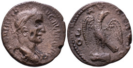 TROAS. Alexandria. Trebonianus Gallus. 251-253 AD. Obv: IMP C VIB TRIB GALLVS AVG Laureate, draped and cuirassed bust of Gallus, right, seen from rear...