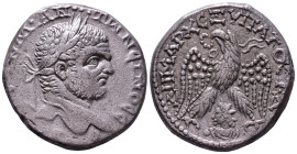 SYRIA. Seleucis and Pieria. Emesa. Caracalla. 198-217 AD. Obv: AVT K M ANTΩNЄINOC CЄB Laureate head right. Rev: ΔHMAPX ЄΞ VΠATOC TO Δ Eagle, wings spr...