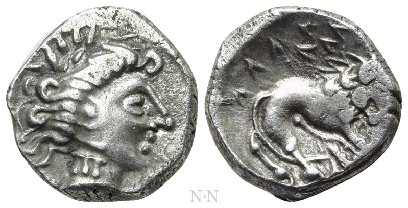 WESTERN EUROPE. Gaul. Insubres. Drachm (1st century BC). Imitating Massalia. 
...