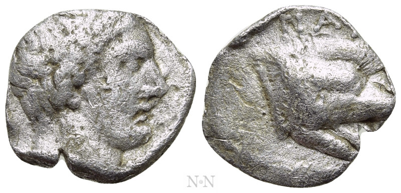 KINGS OF PAEONIA. Patraos (Circa 335-315 BC). Drachm. 

Obv: Diademed head of ...