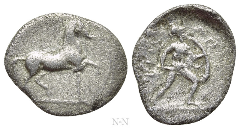 THESSALY. Kierion. Obol (Circa 350-325 BC). 

Obv: Horse prancing right.
Rev:...