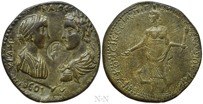 CARIA. Stratonicaea. Caracalla with Plautilla (198-217). Ae. Tiberius Claudius D...