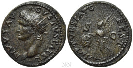 DIVUS AUGUSTUS (Died 14). Dupondius. Rome. Restitution issue struck under Titus