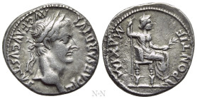 TIBERIUS (14-37). Denarius. "Tribute Penny" type. Lugdunum