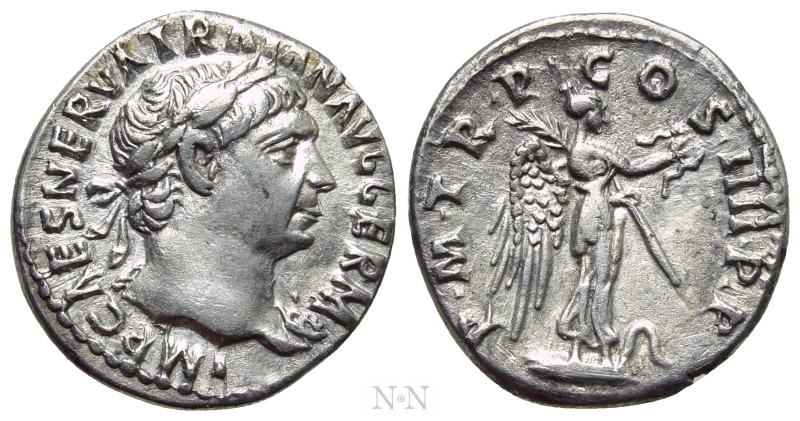 TRAJAN (98-117). Denarius. Rome. 

Obv: IMP CAES NERVA TRAIAN AVG GERM. 
Laur...