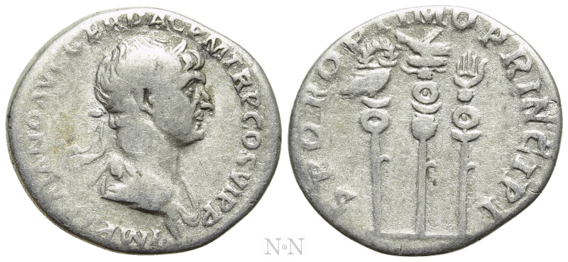 TRAJAN (98-117). Denarius. Rome. 

Obv: IMP TRAIANO AVG GER DAC P M TR P COS V...