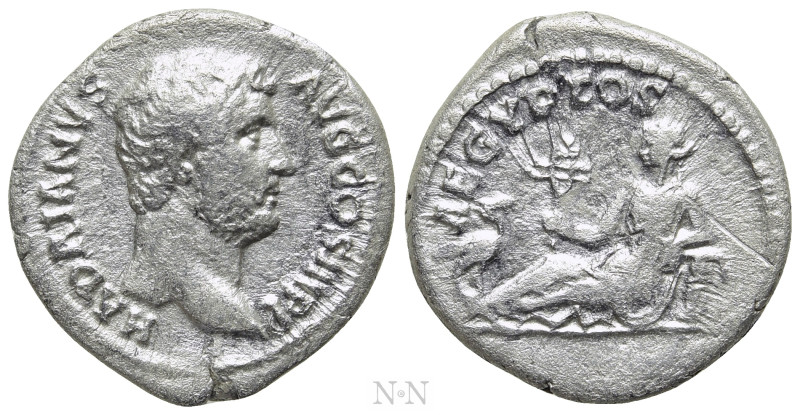 HADRIAN (117-138). Denarius. Rome. "Travel Series" issue. 

Obv: HADRIANVS AVG...