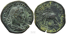 PHILIP I 'THE ARAB' (244-249). Sestertius. Rome. Saecular Games/1000th Anniversary of Rome issue