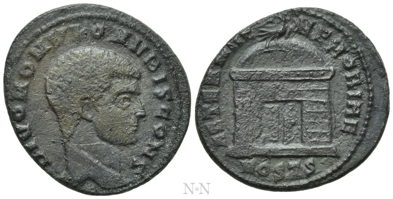 DIVUS ROMULUS (Died 309). Follis. Ostia. 

Obv: DIVO ROMVLO N V BIS CONS. 
Ba...