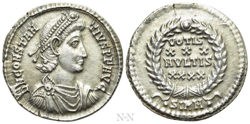 CONSTANTIUS II (337-361). Siliqua. Sirmium. 

Obv: D N CONSTANTIVS P F AVG. 
...