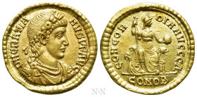 GRATIAN (367-383). Gold Solidus. Constantinople