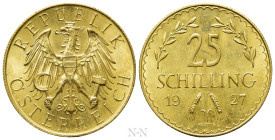 AUSTRIA. 1st Republic (1918-1938). GOLD 25 Schilling (1927). Wien (Vienna)