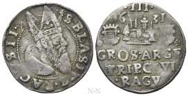 CROATIA. Republic of Ragusa (Dubrovnik). 3 Grosetti (1631)
