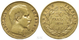 FRANCE. Napoleon III (1852-1870). GOLD 20 Francs (1856-BB). Strasbourg
