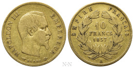 FRANCE. Napoleon III (1852-1870). GOLD 10 Francs (1857-A). Paris
