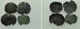 4 Byzantine Coins; Palaeologena Dynasty etc