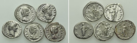 5 Denarii; Commodus, Julia Domna, Marcus Aurelius