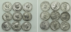 9 Denarii of Julia Maesa etc