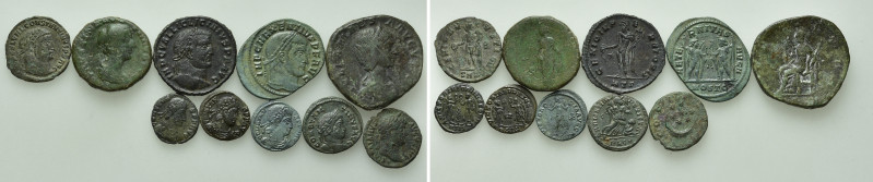 10 Roman Coins; Maxentius etc. 

Obv: .
Rev: .

. 

Condition: See pictur...