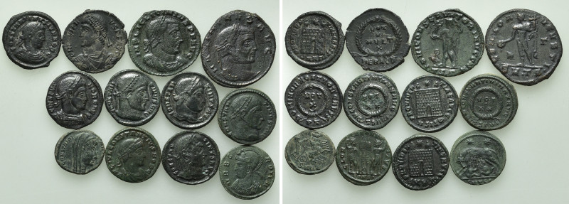 12 Late Roman Coins. 

Obv: .
Rev: .

. 

Condition: See picture.

Weig...