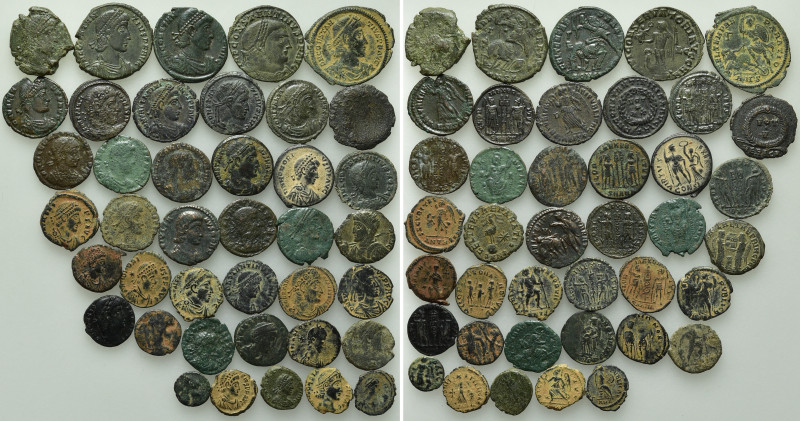 Circa 40 Late Roman Coins. 

Obv: .
Rev: .

. 

Condition: See picture.
...
