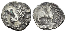 Northeast Gaul, the Remi, c. 50-30 BC. Plated Quinarius (15mm, 1.11g, 3h). Winged bust if Victory to l., wearing torc; [ATE]VL[A] downwards to l. R/St...