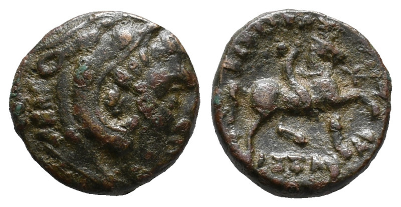 Kings of Macedon, Kassander (305-298 BC). Æ (17mm, 4.61g). Head of Herakles r., ...