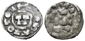 Italy, Lucca. Enrico III, IV o V (1004-1024) Denaro (15mm, 0.94g). Monogram of Enrico. R/ LVCA e EHNRICVS. MIR 107/116