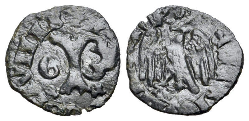 Italy, Pisa, c. 14th century. Quattrino (12mm, 0.37g, 2h). Large P, letter G. R/...