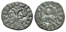 Italy, Pisa, c. 14th century. Quattrino (13mm, 0.40g, 3h). Large P, letter G. R/ Crowned eagle, head l. Biaggi 1947; CNI 120.