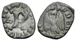 Italy, Pisa, c. 14th century. Quattrino (13mm, 0.73g, 12h). Large P, lowercase letter 'b'. R/ Crowned eagle, head l. Biaggi 1947; CNI 114.