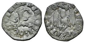Italy, Pisa, c. 14th century. Quattrino (13mm, 0.64g, 12h). Large P, capital letter B. R/ Crowned eagle, head l. Biaggi 1947; CNI 118.