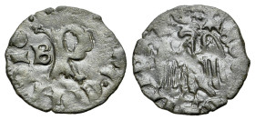 Italy, Pisa, c. 14th century. Quattrino (13mm, 0.52g, 7h). Large P, capital letter B. R/ Crowned eagle, head l. Biaggi 1947; CNI 118.