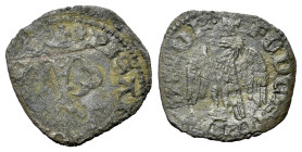Italy, Pisa, c. 14th century. Quattrino (13mm, 0.44g, 7h). Large P. R/ Crowned eagle, head l. Biaggi 1947; CNI 91.