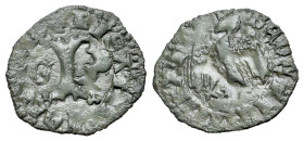 Italy, Pisa, c. 14th century. Quattrino (14mm, 0.30g, 6h). Large P, letter G. R/ Crowned eagle, head l. Biaggi 1947; CNI 120.