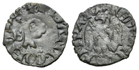 Italy, Pisa, c. 14th century. Quattrino (14mm, 0.45g, 5h). Large P, capital letter B. R/ Crowned eagle, head l. Biaggi 1947; CNI 118.